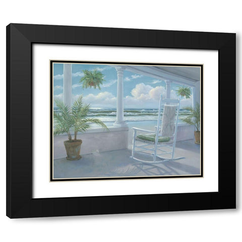 Coastal Porch I Black Modern Wood Framed Art Print with Double Matting by Janisse, Georgia