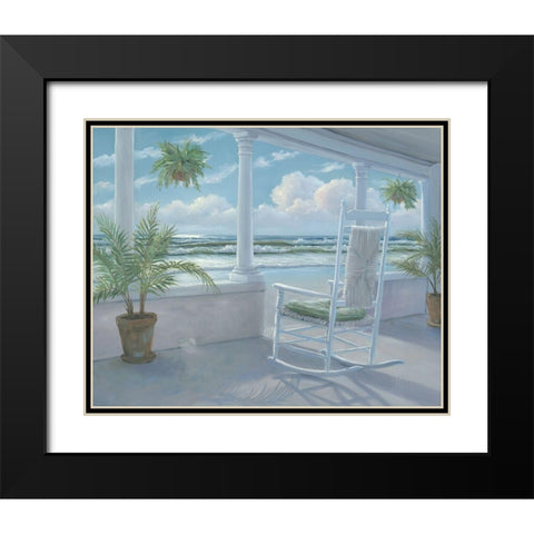 Coastal Porch I Black Modern Wood Framed Art Print with Double Matting by Janisse, Georgia