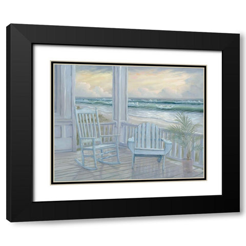 Coastal Porch II Black Modern Wood Framed Art Print with Double Matting by Janisse, Georgia