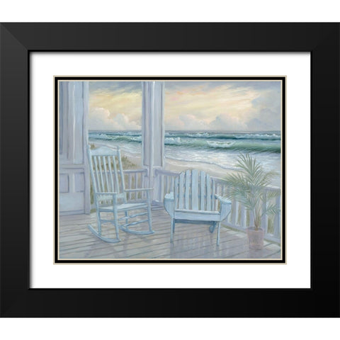 Coastal Porch II Black Modern Wood Framed Art Print with Double Matting by Janisse, Georgia