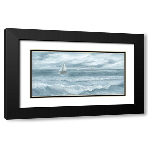 Three Sailboats Black Modern Wood Framed Art Print with Double Matting by Janisse, Georgia