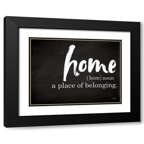 Home - A Place of Belonging Black Modern Wood Framed Art Print with Double Matting by Jaxn Blvd.