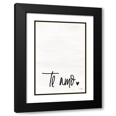 Te Amo Black Modern Wood Framed Art Print with Double Matting by Jaxn Blvd.