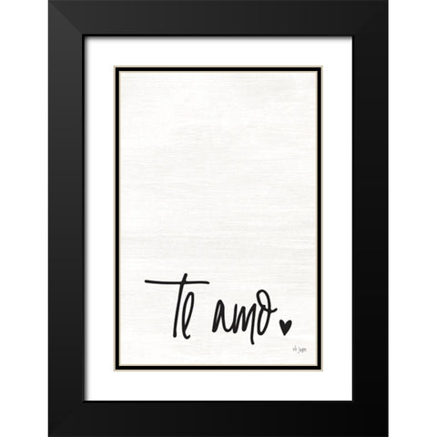 Te Amo Black Modern Wood Framed Art Print with Double Matting by Jaxn Blvd.