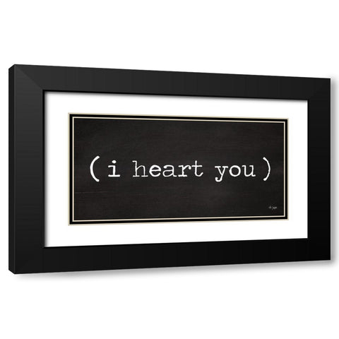 (i heart you) Black Modern Wood Framed Art Print with Double Matting by Jaxn Blvd.