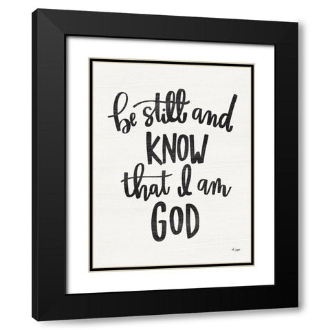 Be Still and Know Black Modern Wood Framed Art Print with Double Matting by Jaxn Blvd.