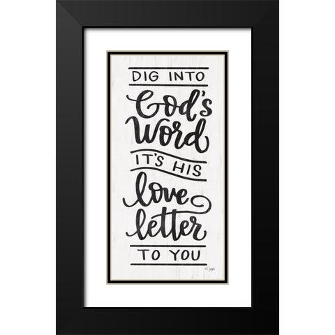 Gods Word Black Modern Wood Framed Art Print with Double Matting by Jaxn Blvd.