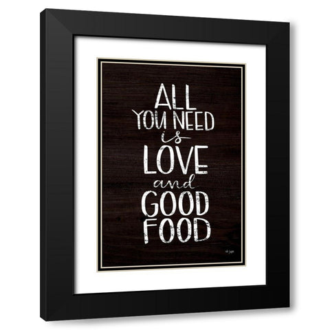 Good Food Black Modern Wood Framed Art Print with Double Matting by Jaxn Blvd.