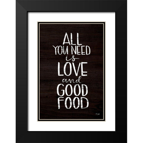 Good Food Black Modern Wood Framed Art Print with Double Matting by Jaxn Blvd.