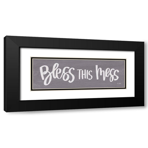Bless This Mess Black Modern Wood Framed Art Print with Double Matting by Jaxn Blvd.