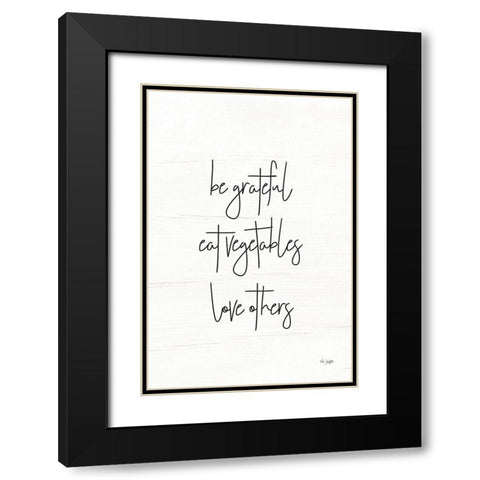 Eat Vegetables Black Modern Wood Framed Art Print with Double Matting by Jaxn Blvd.