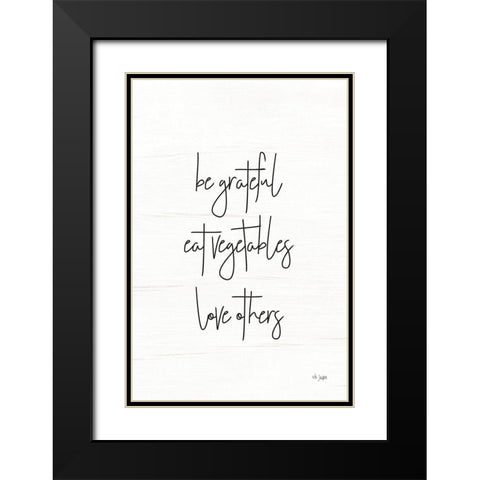 Eat Vegetables Black Modern Wood Framed Art Print with Double Matting by Jaxn Blvd.