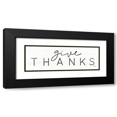 Give Thanks Black Modern Wood Framed Art Print with Double Matting by Jaxn Blvd.