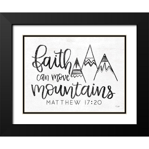 Faith Can Move Mountains Black Modern Wood Framed Art Print with Double Matting by Jaxn Blvd.