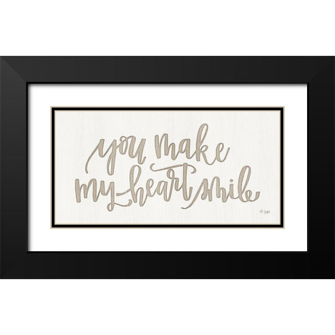 You Make My Heart Smile Black Modern Wood Framed Art Print with Double Matting by Jaxn Blvd.