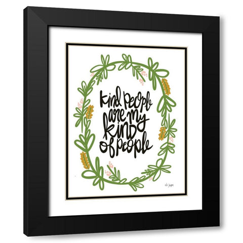 Kind People Black Modern Wood Framed Art Print with Double Matting by Jaxn Blvd.