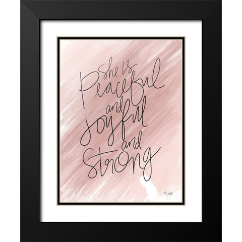 She is Peaceful Black Modern Wood Framed Art Print with Double Matting by Jaxn Blvd.