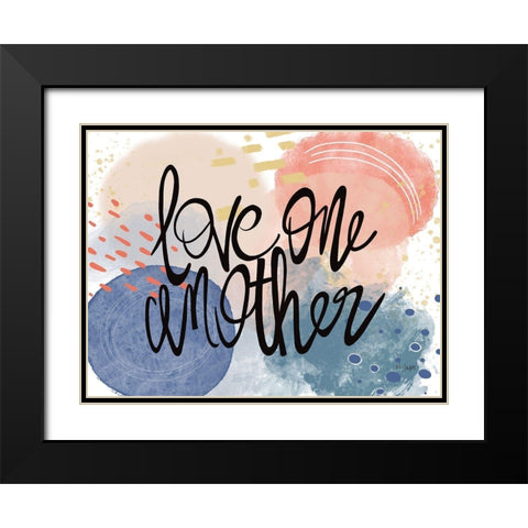 Love One Another Black Modern Wood Framed Art Print with Double Matting by Jaxn Blvd.