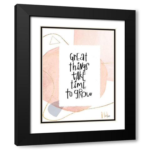 Great Things Take Time to Grow Black Modern Wood Framed Art Print with Double Matting by Jaxn Blvd.