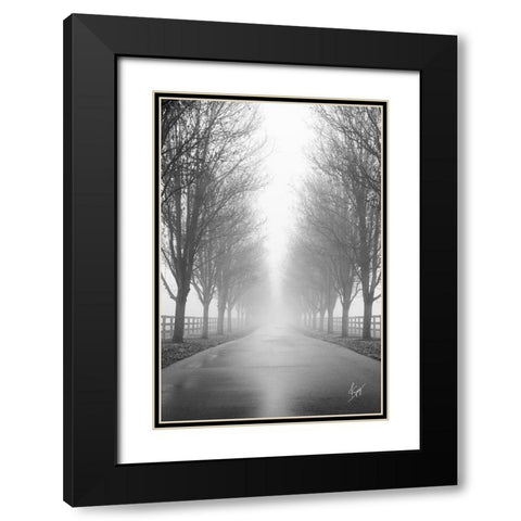 Curious Road Black Modern Wood Framed Art Print with Double Matting by Spivey, Justin