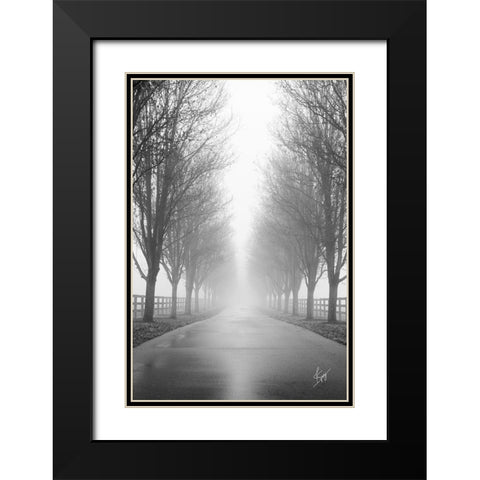 Curious Road Black Modern Wood Framed Art Print with Double Matting by Spivey, Justin