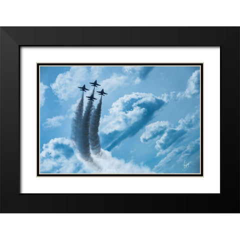 Making Clouds Black Modern Wood Framed Art Print with Double Matting by Spivey, Justin