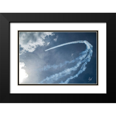 Clouded Space Black Modern Wood Framed Art Print with Double Matting by Spivey, Justin