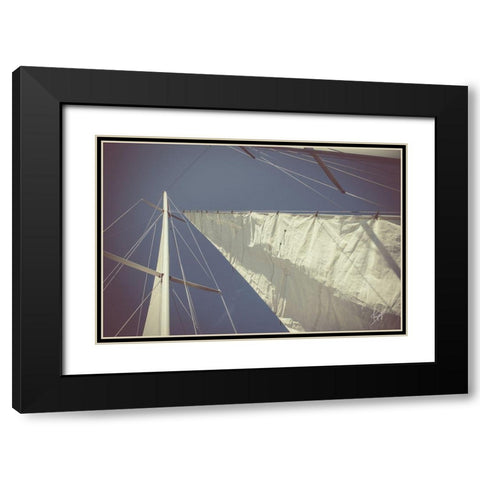 Sailing a Line Black Modern Wood Framed Art Print with Double Matting by Spivey, Justin