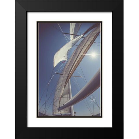 Clear Sailing Black Modern Wood Framed Art Print with Double Matting by Spivey, Justin
