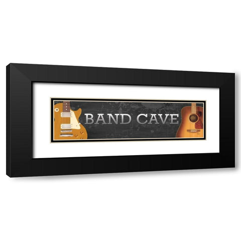 Band Cave Guitars Black Modern Wood Framed Art Print with Double Matting by Jones, John