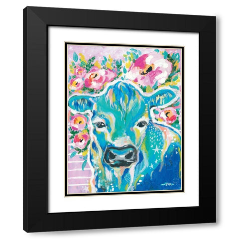 My Cow Star Black Modern Wood Framed Art Print with Double Matting by Mingo, Jessica