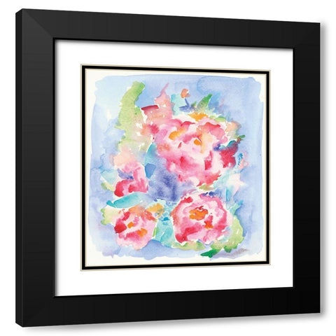 Pretty Petals Black Modern Wood Framed Art Print with Double Matting by Mingo, Jessica