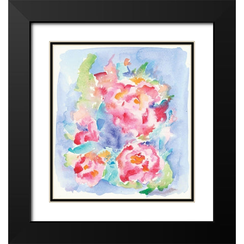 Pretty Petals Black Modern Wood Framed Art Print with Double Matting by Mingo, Jessica