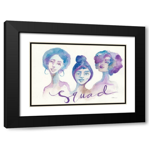 Squad Black Modern Wood Framed Art Print with Double Matting by Mingo, Jessica