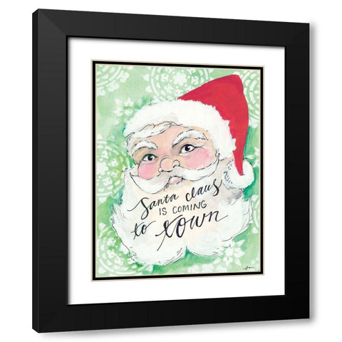 Santa is Coming to Town Black Modern Wood Framed Art Print with Double Matting by Mingo, Jessica