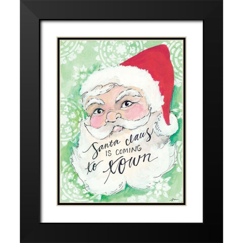 Santa is Coming to Town Black Modern Wood Framed Art Print with Double Matting by Mingo, Jessica