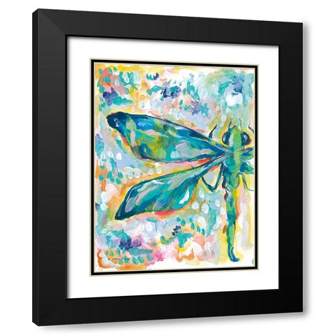 Firefly in Flight Black Modern Wood Framed Art Print with Double Matting by Mingo, Jessica