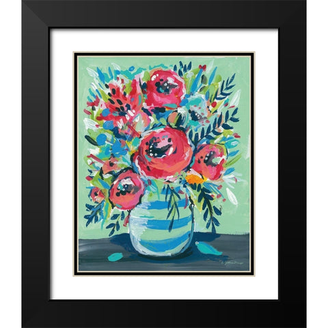 Sophias Flowers Black Modern Wood Framed Art Print with Double Matting by Mingo, Jessica