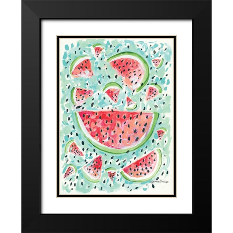 Watermelon Weather Black Modern Wood Framed Art Print with Double Matting by Mingo, Jessica