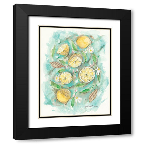 Make Lemonade Black Modern Wood Framed Art Print with Double Matting by Mingo, Jessica