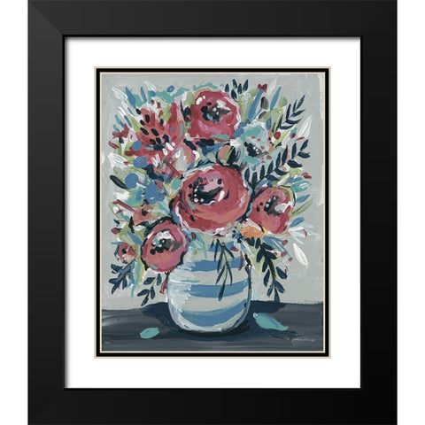 Sophias Flowers Black Modern Wood Framed Art Print with Double Matting by Mingo, Jessica