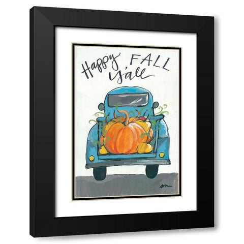 Happy Fall Yall Truck Black Modern Wood Framed Art Print with Double Matting by Mingo, Jessica