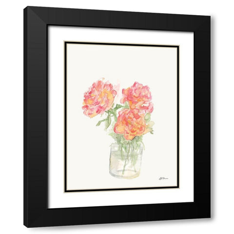 Amys Roses Black Modern Wood Framed Art Print with Double Matting by Mingo, Jessica