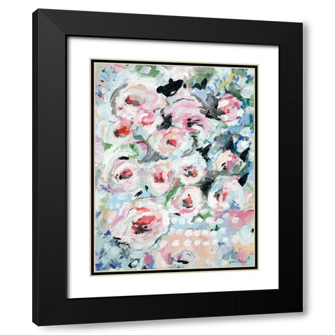 English Rose Garden Black Modern Wood Framed Art Print with Double Matting by Mingo, Jessica