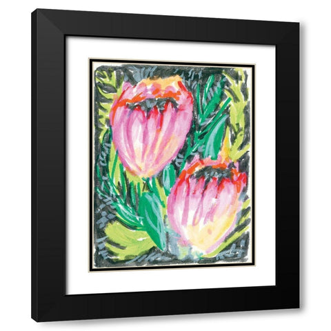 Thistles Black Modern Wood Framed Art Print with Double Matting by Mingo, Jessica