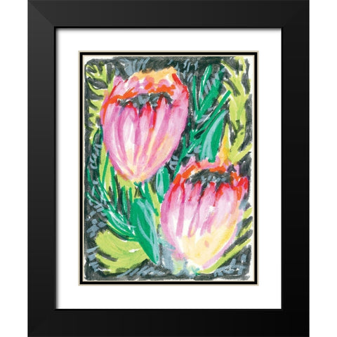 Thistles Black Modern Wood Framed Art Print with Double Matting by Mingo, Jessica