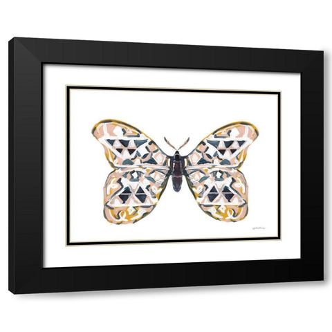 Butterfly Penny Black Modern Wood Framed Art Print with Double Matting by Mingo, Jessica