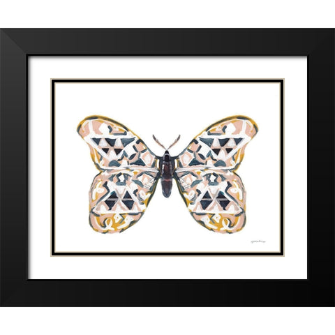Butterfly Penny Black Modern Wood Framed Art Print with Double Matting by Mingo, Jessica