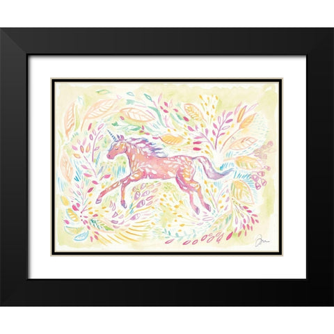 Unicorn Dreams Black Modern Wood Framed Art Print with Double Matting by Mingo, Jessica