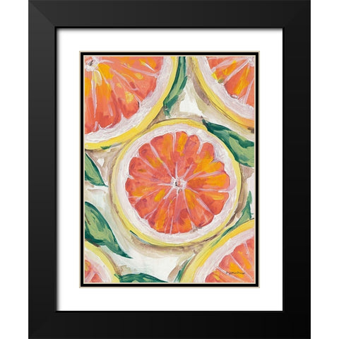 Blood Orange Black Modern Wood Framed Art Print with Double Matting by Mingo, Jessica